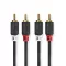 Nedis CABW24200AT05 sztereo audió kábel 2x RCA férfi,  2x RCA férfi, Aranyozott,  0,50 m , kerek,  Antracit