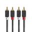 Nedis CABW24200AT05 sztereo audió kábel 2x RCA férfi,  2x RCA férfi, Aranyozott,  0,50 m , kerek,  Antracit