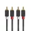 Nedis CABW24200AT05 sztereo audió kábel 2x RCA férfi,  2x RCA férfi, Aranyozott,  0,50 m , kerek,  Antracit