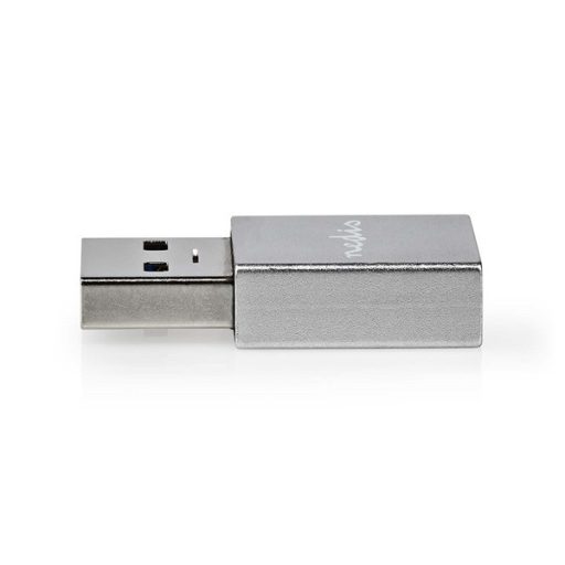 Nedis CCTB60925AL USB-A adapter, USB 3.2 Gen 1, USB-A férfi, USB-C™ anya, 5 Gbps,  kerek,  Nikkelezett, Ezüst