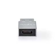   Nedis CCTB60925AL USB-A adapter, USB 3.2 Gen 1, USB-A férfi, USB-C™ anya, 5 Gbps,  kerek,  Nikkelezett, Ezüst