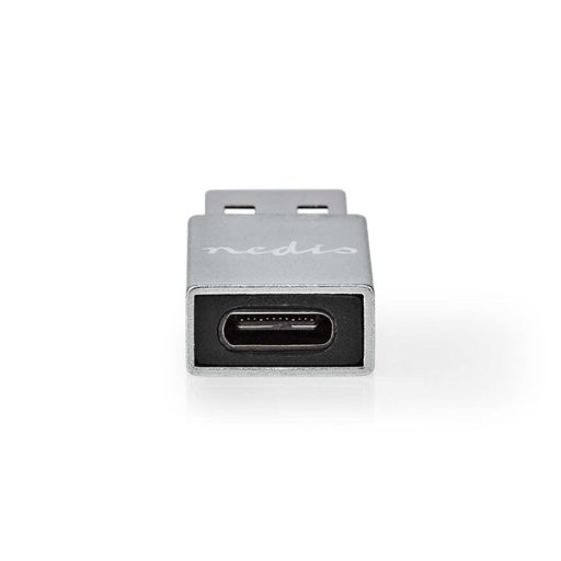 Nedis CCTB60925AL USB-A adapter, USB 3.2 Gen 1, USB-A férfi, USB-C™ anya, 5 Gbps,  kerek,  Nikkelezett, Ezüst