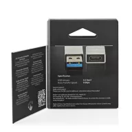   Nedis CCTB60925AL USB-A adapter, USB 3.2 Gen 1, USB-A férfi, USB-C™ anya, 5 Gbps,  kerek,  Nikkelezett, Ezüst