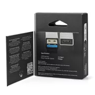   Nedis CCTB60925AL USB-A adapter, USB 3.2 Gen 1, USB-A férfi, USB-C™ anya, 5 Gbps,  kerek,  Nikkelezett, Ezüst