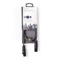   Nedis COTH15012GY10 DMX adapter kábel, XLR 3 tűs dugó, XLR 3 tűs anya,  Nikkelezett, 1,00 m,  kerek, PVC, Sötétszürke