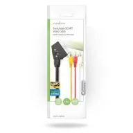   Nedis CVGP31130BK10 SCART kábel, 3x RCA férfi, Nikkelezett, Kapcsolható, 480p, 1,00 m, kerek, PVC, Fekete