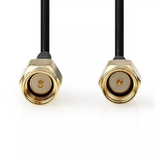 Nedis CSGL02000BK20 SMA kábel, aranyozott, 50 Ohm, árnyékolt,  2m