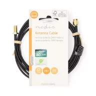   Nedis CSGL02210BK20 SMA kábel, RP SMA férfi, RP SMA női, Aranyozott, 50 Ohm, Egyetlen árnyékolt, 2,00 m, kerek