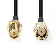   Nedis CSGL02210BK50 SMA kábel, RP SMA férfi, RP SMA női, Aranyozott, 50 Ohm, Egyetlen árnyékolt, 5,00 m, kerek