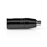   NEDIS COTP15930BK XLR adapter, XLR 3 tűs dugó, RCA nő,  Nikkelezett, Egyenes, Fém, Fekete , 1 db