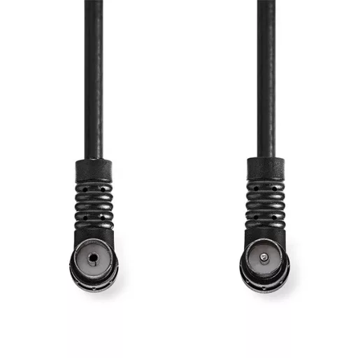Nedis CSGL40120BK15 koax RF kábel, koax férfi (dugó), koax női (aljzat) 120 dB, 75 Ohm, Négyszeresen árnyékolt ,  1,5m