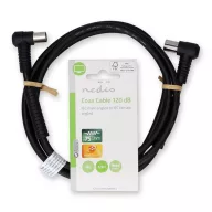   Nedis CSGL40120BK15 koax RF kábel, koax férfi (dugó), koax női (aljzat) 120 dB, 75 Ohm, Négyszeresen árnyékolt ,  1,5m