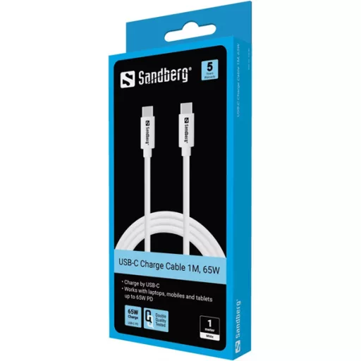 SANDBERG USB-C tartozék, USB-C Charge Cable 1M, 65W