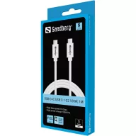 SANDBERG USB-C tartozék, USB-C>C USB 3.1 G2 100W, 1M