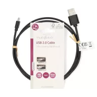   Nedis CCGL60501BK10 USB micro B (micro USB)kábel, USB 2.0  USB-A dugó  USB Micro-B dugó  7,5 W 480 Mbps. 1m