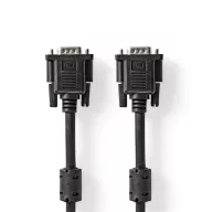  Nedis CCGL59000BK30, VGA kábel, VGA dugó - dugó, Maximális felbontás: 1280x768, hossz: 3m