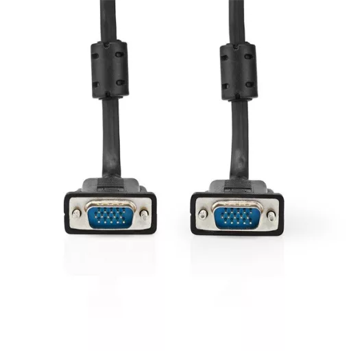 Nedis CCGL59000BK30, VGA kábel, VGA dugó - dugó, Maximális felbontás: 1280x768, hossz: 3m