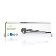   Nedis MPWD45GY dinamikus mikrofon, levehető kábel 5m, 80 Hz - 13 kHz 600 Ohm -72 dB Be/Ki kapcs.fém ezüst