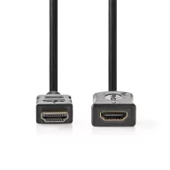   Nedis ultra HD HDMI hosszabbító (toldó) kábel CVGL34096BK10, HDMI dugó - aljzat, 4K@60Hz, ARC, 10,2 Gbps, 1 m