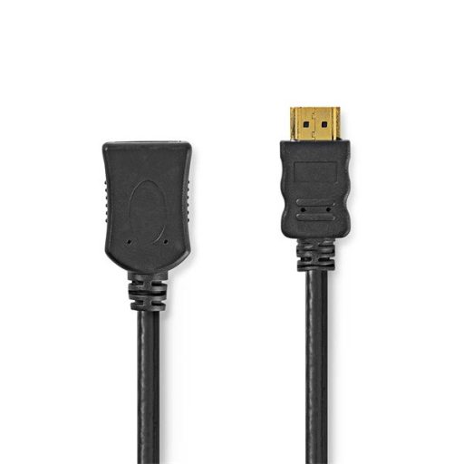 Nedis ultra HD HDMI hosszabbító (toldó) kábel CCVGL34096BK50, HDMI dugó - aljzat, 4K@60Hz, ARC, 10,2 Gbps, 5 m