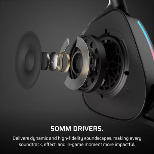 CORSAIR Vezeték Nélküli Headset, VOID v2 Wireless Gaming Headset, Dolby Atmos, carbon