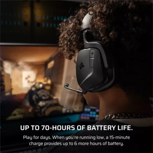 CORSAIR Vezeték Nélküli Headset, VOID v2 Wireless Gaming Headset, Dolby Atmos, carbon