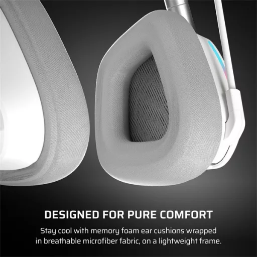 CORSAIR Vezeték Nélküli Headset, VOID v2 Wireless Gaming Headset, Dolby Atmos, fehér