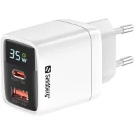  SANDBERG Hálózati töltő, 2 in 1 Charger 1x USB C 1x USB 35W