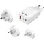 SANDBERG Hálózati töltő, 3 in 1 travel charger USB C/A 65W