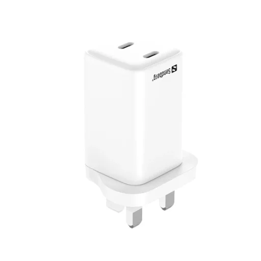 SANDBERG Hálózati töltő, AC Charger Dual USB-C PD 65W UK