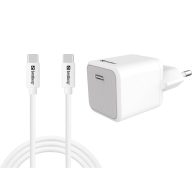 SANDBERG Hálózati töltő, USB-C 20W Charger+USB C - C1m