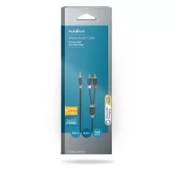   Nedis CABW22200AT50 sztereo audió kábel 3,5mm sztereo jack - 2x RCA,  Aranyozott,  5 m