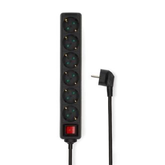   Nedis ESOC630F2BK 6 aljzatos kapcsolós (6-os) elosztó, 3 m, 3680 W, 16 A
