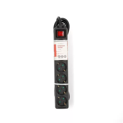 Nedis ESOC630F2BK 6 aljzatos kapcsolós (6-os) elosztó, 3 m, 3680 W, 16 A