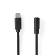   Nedis CCGL65960BK10 USB-C (USB C) dugó - 3,5 mm sztereo jack aljzat | 1,00 m