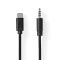 Nedis CCGL65950BK10 USB-C (USB C) dugó - 3,5 mm sztereo jack dugó | 1,00 m