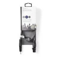   Nedis COTH15320GY10 balanced/szimmetrikus félprofi audio kábel, 3,5mm sztero jack dugó - 3p XLR aljzat, 1m, rugalmas