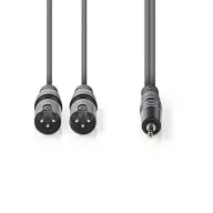   Nedis COTH15310GY15 balanced/szimmetrikus félprofi XLR audio kábel, 2x XLR 3 tűs dugó | 3,5 mm sztereo jack dugó, 1,5m