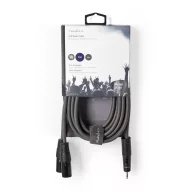  Nedis COTH15310GY30 balanced/szimmetrikus félprofi XLR audio kábel, 2x XLR 3 tűs dugó | 3,5 mm sztereo jack dugó, 3m