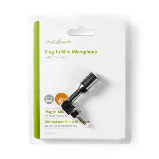 Nedis MICMJ100BK notebook mikrofon, 3,5mm jack dugó