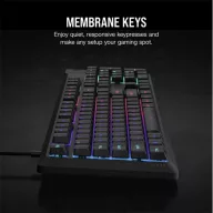   CORSAIR Vezetékes Billentyűzet Gaming, K55 CORE RGB, Médiavezérlő gombok, Cseppálló, US, fekete