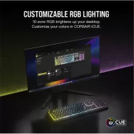   CORSAIR Vezetékes Billentyűzet Gaming, K55 CORE RGB, Médiavezérlő gombok, Cseppálló, US, fekete