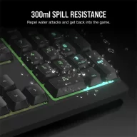   CORSAIR Vezetékes Billentyűzet Gaming, K55 CORE RGB, Médiavezérlő gombok, Cseppálló, US, fekete