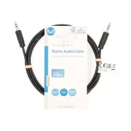   Nedis CAGL22000BK15 sztereo audio kábel, 3,5 mm jack dugó - 3,5 mm jack dugó, 1,5 m
