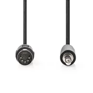   Nedis CAGL20100BK10 audio kábel 5p DIN dugó - 3,5mm szereo jack dugó, hossz 1m