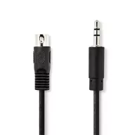   Nedis CAGL20100BK10 audio kábel 5p DIN dugó - 3,5mm szereo jack dugó, hossz 1m