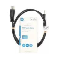   Nedis CAGL20100BK10 audio kábel 5p DIN dugó - 3,5mm szereo jack dugó, hossz 1m
