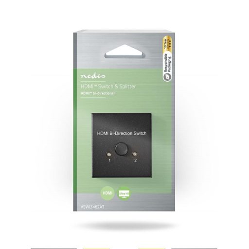 Nedis VSWI3482AT HDMI kapcsoló, 2x HDMI bemenet | 1x HDMI kimenet