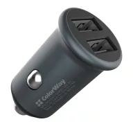   COLORWAY Autós töltő, CW-CHA036Q-GR 2USB Quick Charge 3.0 (36W) szürke