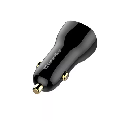 COLORWAY Autós töltő, CW-CHA046PD-BK Power Delivery Port PPS USB (USB-A + USB-C) (60 W) Fekete